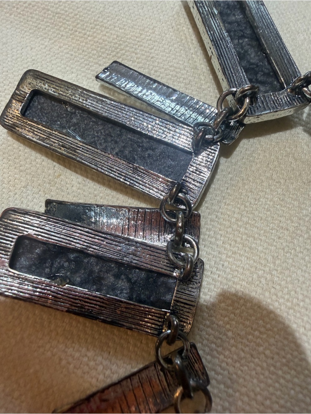 Modern Slate Gray Statement Necklace - Women's Jewelry - Picture 4 of 4
